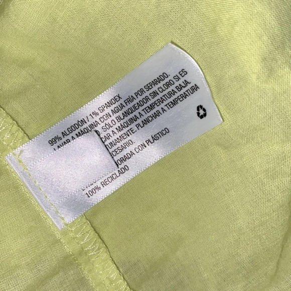A New Day lime green cotton ruffle top size small - Picture 6 of 8